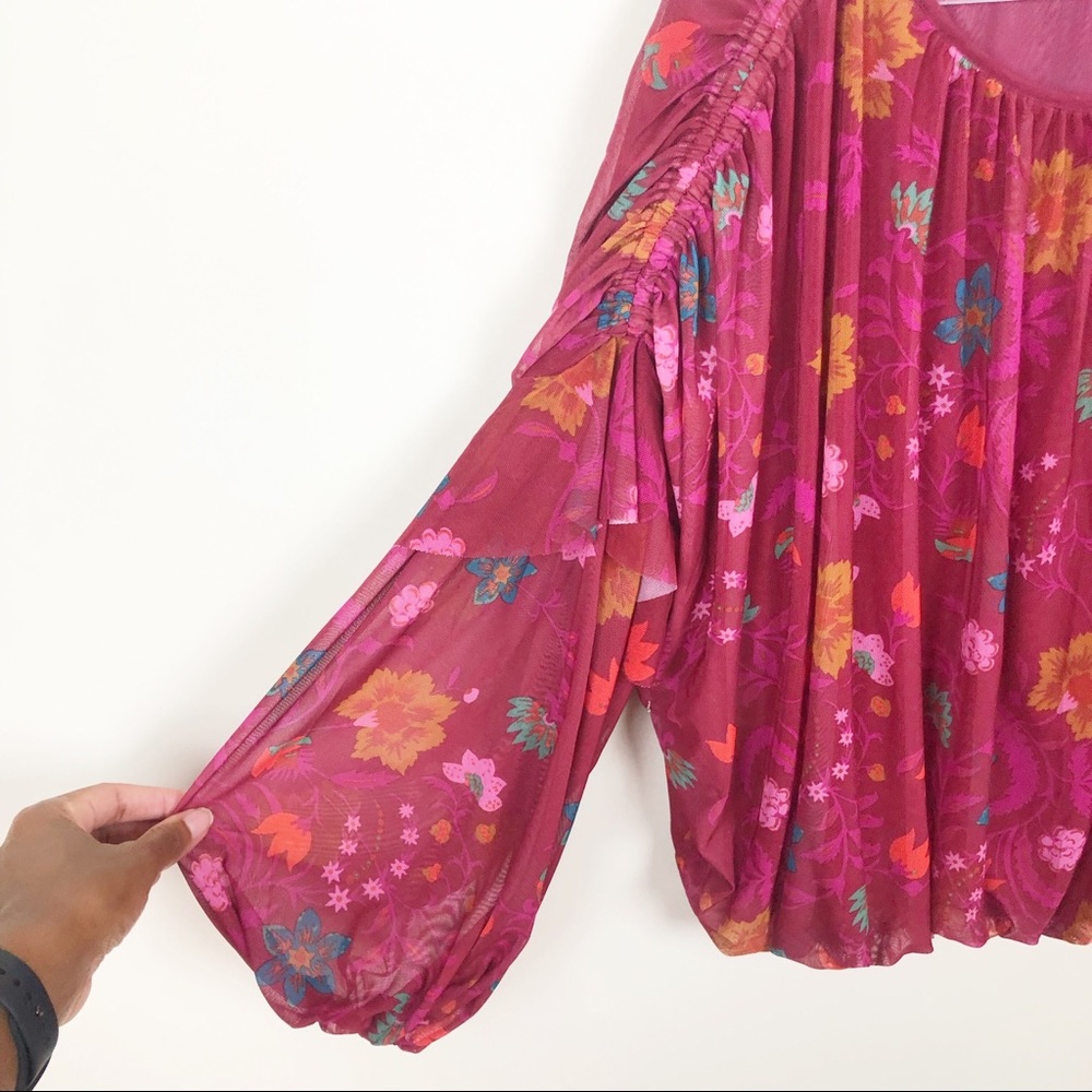 Free People Wildflower Floral  Honey Blouse - Picture 5 of 7